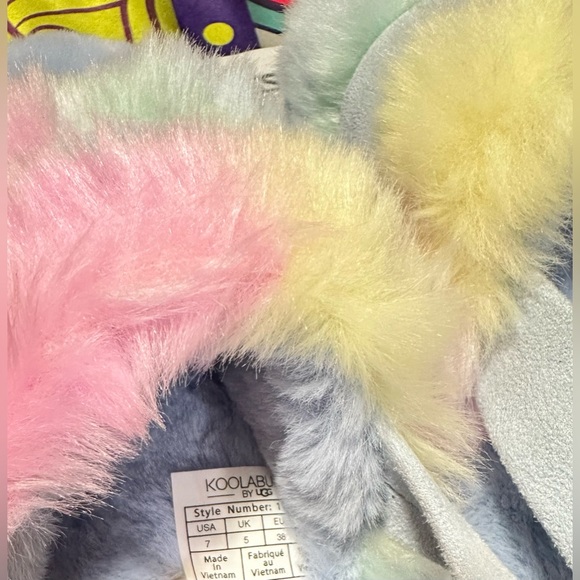 Koolaburra by UGG Women’s Adjustable Slide Sandals Fuzz'd Out Pastel New W/O Box - Picture 8 of 10